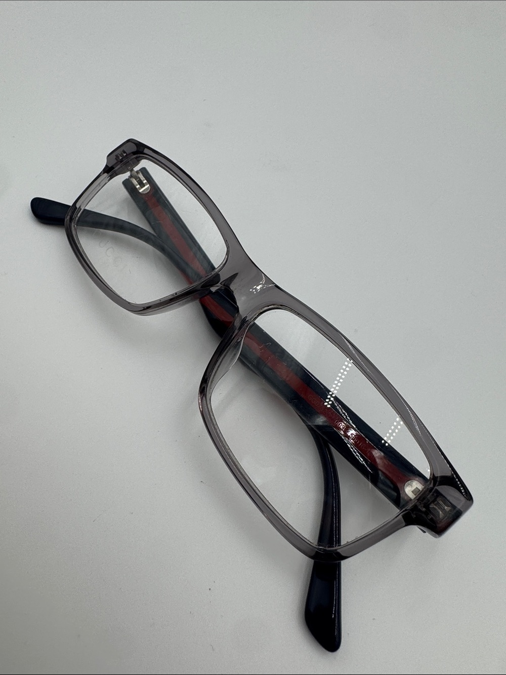 Gucci Smoky Gray Rectangular Eyeglasses - Picture 6 of 8